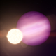 Artist’s conception of the white dwarf (foreground) and its planet.